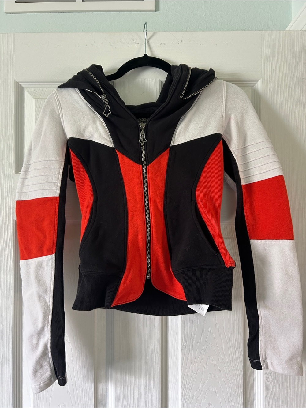 Fox Black, Red & White Zip-Up Hoodie